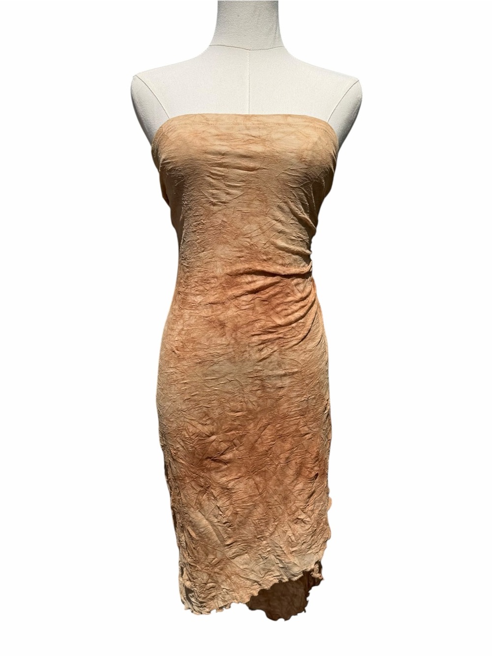 Rocket Candy Vintage Strapless Dress Women’s S Tan Brown Bodycon Dress Y2K